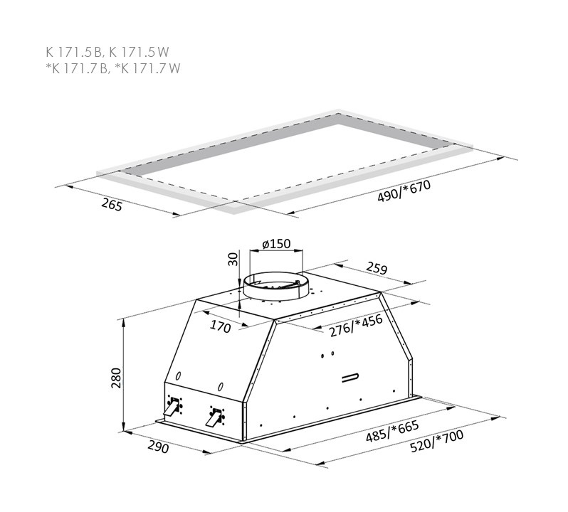 Схема встраивания Zigmund Shtain K 171.7 W